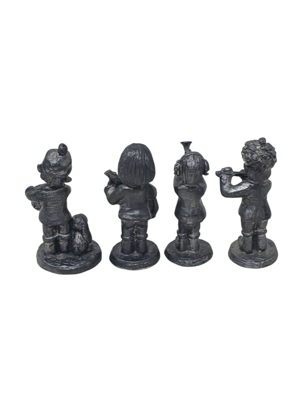 4 Michael Ricker Pewter Handcrafted Figurines Children Playing Instruments #J6 - Picture 5 of 9